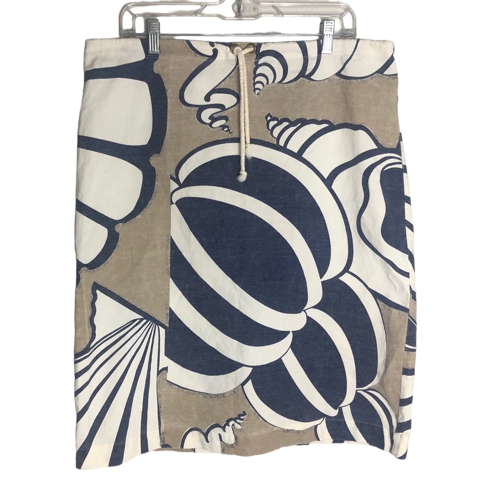 Michigan Rag Co Shell Print Drawstring Skirt RARE X10